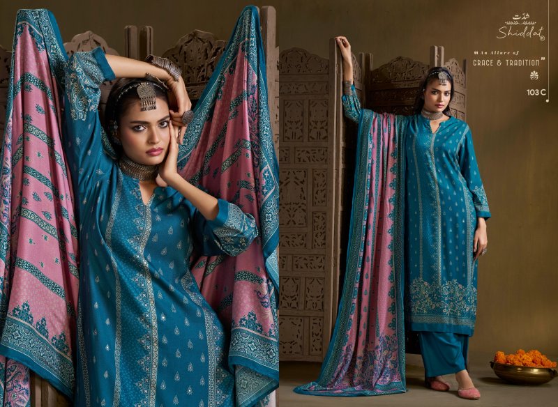 Calista 103 By Shiddat Viscose Pashmina Dress Material 
